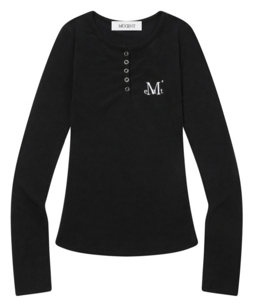 A'GEM/9 × .kom 『MUCENT/ムセント』 NELLO SNAP BUTTON LONG SLEEVE T