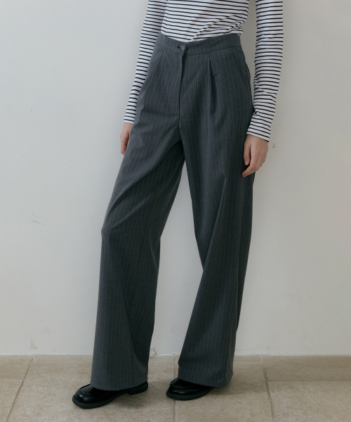 REORG(リオルグ)の「BATD STRIPE SLACKS GREY(スラックス・レディース・その他・SMALL/MEDIUM)」の1枚目の写真
