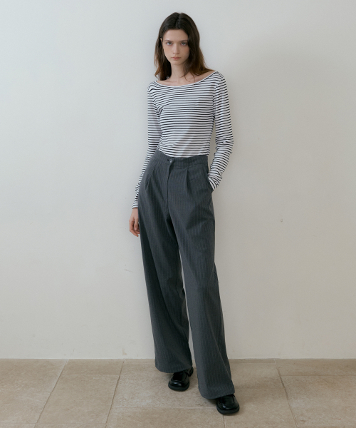 REORG(リオルグ)の「BATD STRIPE SLACKS GREY(スラックス・レディース・その他・SMALL/MEDIUM)」の2枚目の写真