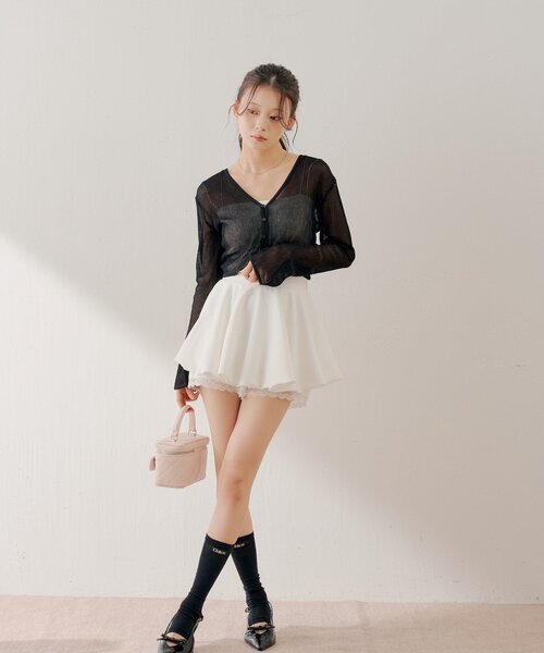 Chico（チコ）の「バックドロストシアーカーディガン（カーディガン/ボレロ・レディース・ホワイト/ピンク/ブラック・FREE）」の10枚目の写真