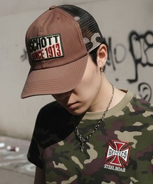 schott（ショット）の「【SCHOTT/ショット】1913ロゴワッペンメッシュキャップ/トラッカーキャップ（キャップ）」
