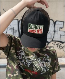 schott（ショット）の「【SCHOTT/ショット】1913ロゴワッペンメッシュキャップ/トラッカーキャップ（キャップ）」