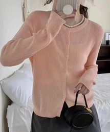 【抜け感シルエット】長袖 ドロップショルダー リブニット カーディガン レディース