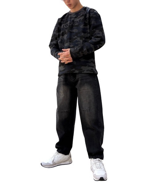 COOK JEANS(クックジーンズ)の「カットオフスウェットTシャツ(スウェット・メンズ・ウッドランド/ホワイト/ブラック・LARGE/MEDIUM)」の7枚目の写真