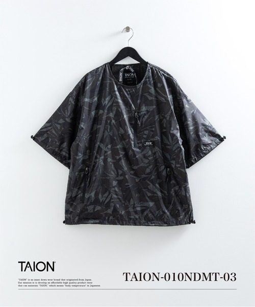 TAION（タイオン）の「【TAION(タイオン)】〈ユニセックス〉ノンダウン マウンテン クルーネック Wジップポケット ハーフスリーブ カットソー（Tシャツ/カットソー・メンズ・ライトグレー/ダークネイビー/ダークパープル/オリーブ/ブラック/ブラック系その他・XL/L/M/S/2XL）」の10枚目の写真