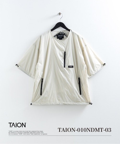 TAION（タイオン）の「【TAION(タイオン)】〈ユニセックス〉ノンダウン マウンテン クルーネック Wジップポケット ハーフスリーブ カットソー（Tシャツ/カットソー・メンズ・ライトグレー/ダークネイビー/ダークパープル/オリーブ/ブラック/ブラック系その他・XL/L/M/S/2XL）」の11枚目の写真