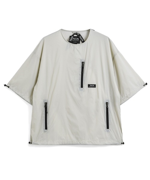 TAION（タイオン）の「【TAION(タイオン)】〈ユニセックス〉ノンダウン マウンテン クルーネック Wジップポケット ハーフスリーブ カットソー（Tシャツ/カットソー・メンズ・ライトグレー/ダークネイビー/ダークパープル/オリーブ/ブラック/ブラック系その他・XL/L/M/S/2XL）」の21枚目の写真