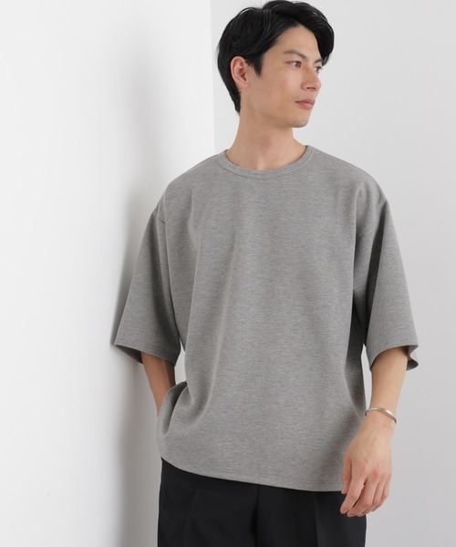 NANO universe（ナノユニバース）の「ストレッチポンチTシャツ 半袖（Tシャツ/カットソー・メンズ・ライトグレー/ホワイト/ブラック・L/M）」の2枚目の写真