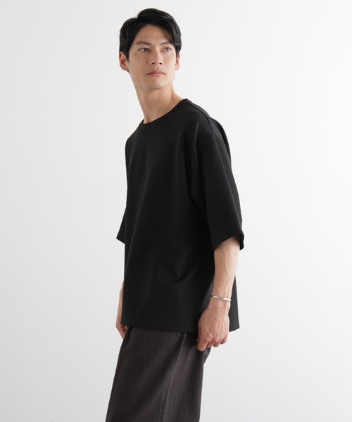 NANO universe（ナノユニバース）の「ストレッチポンチTシャツ 半袖（Tシャツ/カットソー・メンズ・ライトグレー/ホワイト/ブラック・L/M）」の3枚目の写真