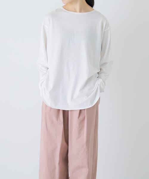かぐれ(カグレ)の「シフォン天竺カットソー(Tシャツ/カットソー・レディース・オフホワイト/ライトグレー・FREE)」の2枚目の写真