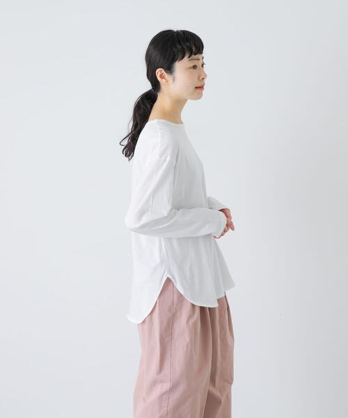 かぐれ(カグレ)の「シフォン天竺カットソー(Tシャツ/カットソー・レディース・オフホワイト/ライトグレー・FREE)」の5枚目の写真
