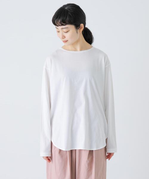 かぐれ(カグレ)の「シフォン天竺カットソー(Tシャツ/カットソー・レディース・オフホワイト/ライトグレー・FREE)」の10枚目の写真