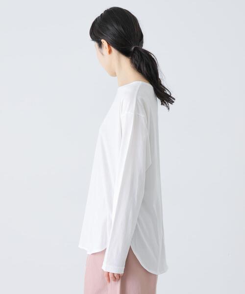 かぐれ(カグレ)の「シフォン天竺カットソー(Tシャツ/カットソー・レディース・オフホワイト/ライトグレー・FREE)」の11枚目の写真