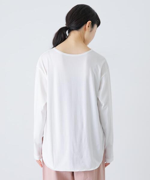 かぐれ(カグレ)の「シフォン天竺カットソー(Tシャツ/カットソー・レディース・オフホワイト/ライトグレー・FREE)」の12枚目の写真