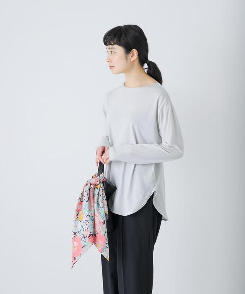かぐれ(カグレ)の「シフォン天竺カットソー(Tシャツ/カットソー・レディース・オフホワイト/ライトグレー・FREE)」の22枚目の写真