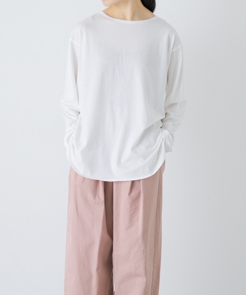 かぐれ（カグレ）の「シフォン天竺カットソー（Tシャツ/カットソー・レディース・オフホワイト/ライトグレー・FREE）」の2枚目の写真