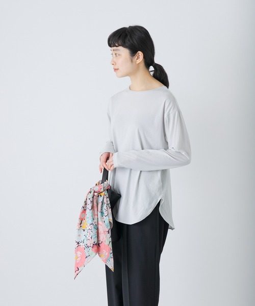 かぐれ（カグレ）の「シフォン天竺カットソー（Tシャツ/カットソー・レディース・オフホワイト/ライトグレー・FREE）」の12枚目の写真