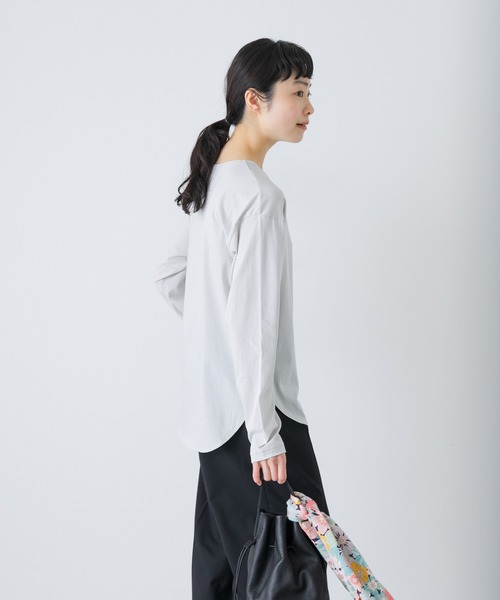 かぐれ（カグレ）の「シフォン天竺カットソー（Tシャツ/カットソー・レディース・オフホワイト/ライトグレー・FREE）」の13枚目の写真