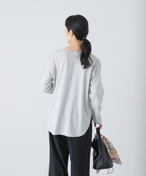 かぐれ（カグレ）の「シフォン天竺カットソー（Tシャツ/カットソー・レディース・オフホワイト/ライトグレー・FREE）」の5枚目の写真