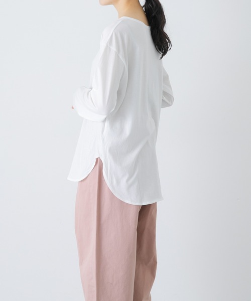 かぐれ（カグレ）の「シフォン天竺カットソー（Tシャツ/カットソー・レディース・オフホワイト/ライトグレー・FREE）」の3枚目の写真