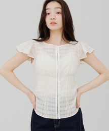 SENEE（セニー）の「front hook ruffle shoulder tops（フロントホックラッフルショルダートップス）（シャツ/ブラウス）」