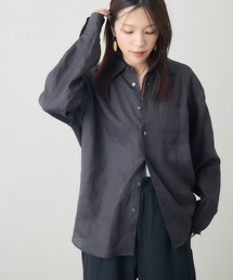 kuros'（クロス）の「【kuros'オリジナル】レギュラーカラーリネン長袖シャツ リネン100％ ユニセックス 日本製（シャツ/ブラウス）」