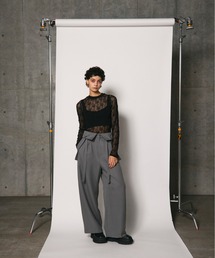 VERSEAU（ヴェルソー）の「【 VERSEAU / ヴェルソー 】ハイウエストストラップパンツ　23810503　JON（スラックス）」