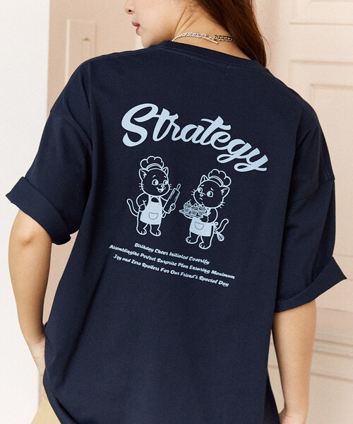 PUBLUX(パブリュクス)の「PUBLUX/パブリュクス <機能性素材>STRATEGY キャット プリント Tシャツ 限定展開(Tシャツ/カットソー・レディース・ピンク/ブラック/ネイビー・LARGE/MEDIUM/SMALL)」の7枚目の写真