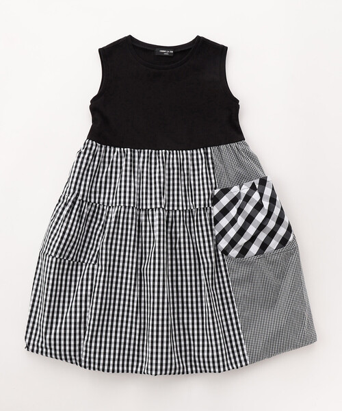 COMME CA ISM(コムサイズム)の「ギンガムチェック バルーンワンピース(ワンピース・キッズ・ブラック・120cm/110cm/100cm/150cm/140cm/130cm)」の1枚目の写真