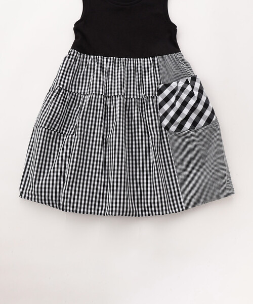 COMME CA ISM(コムサイズム)の「ギンガムチェック バルーンワンピース(ワンピース・キッズ・ブラック・120cm/110cm/100cm/150cm/140cm/130cm)」の7枚目の写真