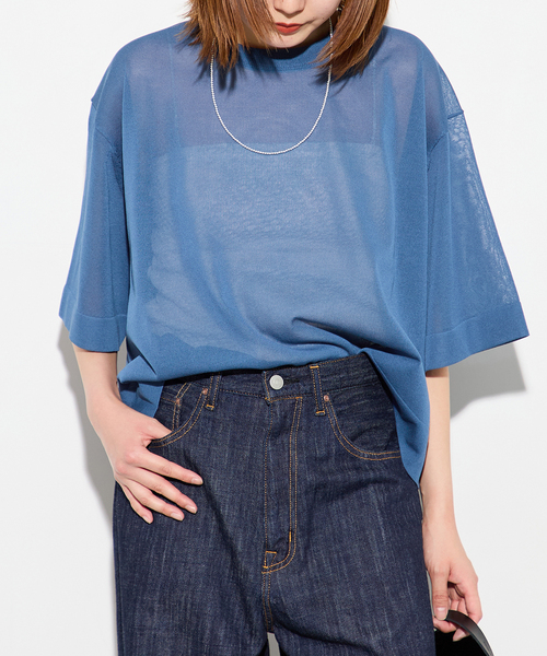 journal standard L'essage（ジャーナルスタンダードレサージュ）の「フォルムニットTシャツ（ニット/セーター・レディース・ブルー系その他/ベージュ系その他/ブラック・FREE）」の3枚目の写真