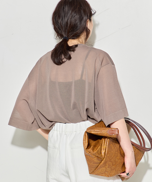 journal standard L'essage（ジャーナルスタンダードレサージュ）の「フォルムニットTシャツ（ニット/セーター・レディース・ブルー系その他/ベージュ系その他/ブラック・FREE）」の6枚目の写真