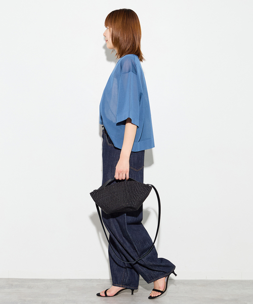 journal standard L'essage（ジャーナルスタンダードレサージュ）の「フォルムニットTシャツ（ニット/セーター・レディース・ブルー系その他/ベージュ系その他/ブラック・FREE）」の8枚目の写真