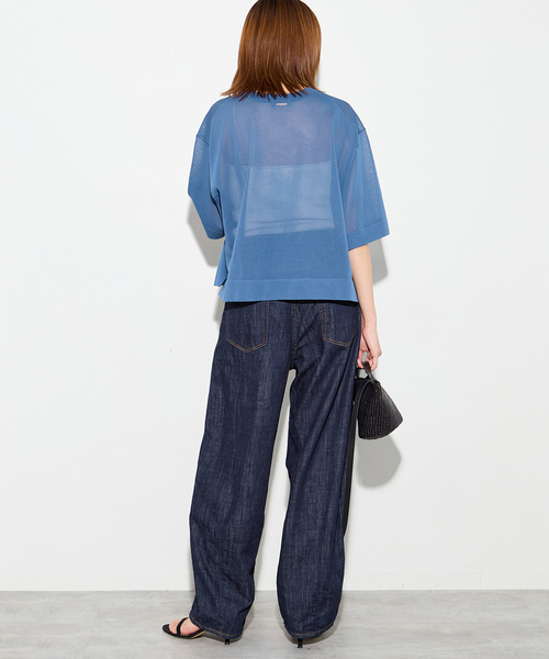 journal standard L'essage（ジャーナルスタンダードレサージュ）の「フォルムニットTシャツ（ニット/セーター・レディース・ブルー系その他/ベージュ系その他/ブラック・FREE）」の9枚目の写真