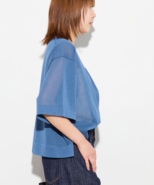 journal standard L'essage（ジャーナルスタンダードレサージュ）の「フォルムニットTシャツ（ニット/セーター・レディース・ブルー系その他/ベージュ系その他/ブラック・FREE）」の11枚目の写真