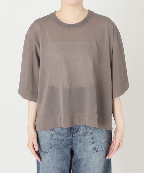 journal standard L'essage(ジャーナルスタンダードレサージュ)の「フォルムニットTシャツ(ニット/セーター・レディース・ブルー系その他/ベージュ系その他/ブラック・FREE)」の14枚目の写真