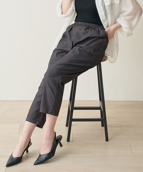 laulea(ラウレア)の「CVCカラー プルオンイージー ベイカーポケシェフパンツ(その他パンツ・レディース・グレー/オフホワイト/ブラック/ブルー・M)」の11枚目の写真