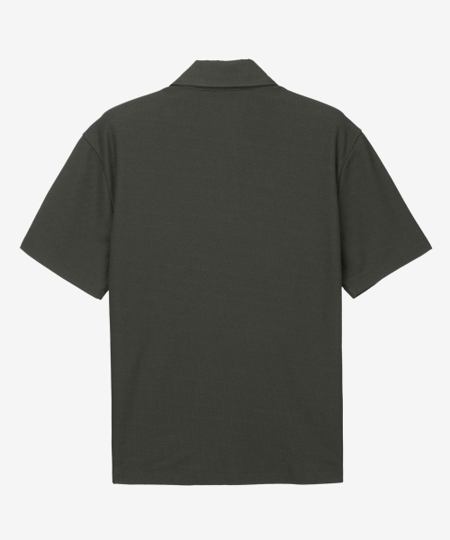 MINDBRIDGE(マインドブリッジ)の「ウーブンカラー配色Tシャツ - 2カラー MYTS3105(ポロシャツ・メンズ・カーキ/チャコール・100/110/95/105)」の5枚目の写真