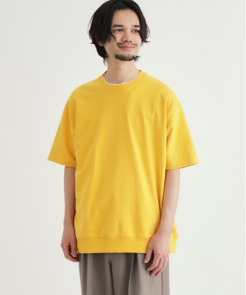 レザレクション トップス 半袖 イエロー XXLサイズ セール】【BACK NUMBER】裾リブショートスリーブT (半袖スウェット風