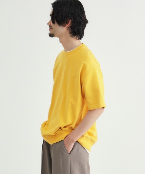 BACK NUMBER（バックナンバー）の「BACK NUMBER(バックナンバー)裾リブショートスリーブＴ（Tシャツ/カットソー・メンズ・ネイビー/イエロー/ダークグレー/レッド/ホワイト・L/XL/M/S）」の16枚目の写真