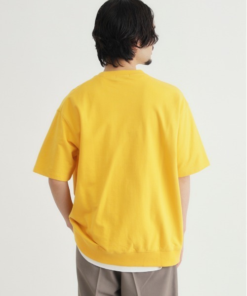 BACK NUMBER（バックナンバー）の「BACK NUMBER(バックナンバー)裾リブショートスリーブＴ（Tシャツ/カットソー・メンズ・ネイビー/イエロー/ダークグレー/レッド/ホワイト・L/XL/M/S）」の17枚目の写真
