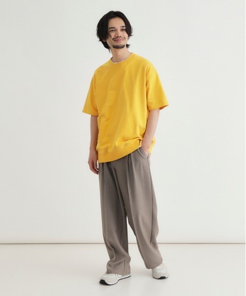 BACK NUMBER（バックナンバー）の「BACK NUMBER(バックナンバー)裾リブショートスリーブＴ（Tシャツ/カットソー・メンズ・ネイビー/イエロー/ダークグレー/レッド/ホワイト・L/XL/M/S）」の18枚目の写真