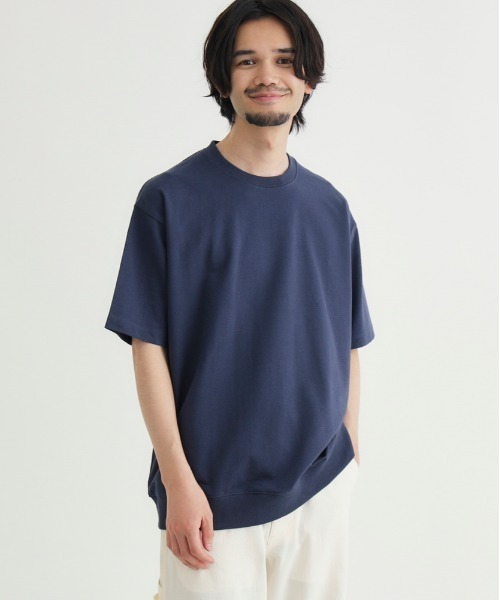 BACK NUMBER（バックナンバー）の「BACK NUMBER(バックナンバー)裾リブショートスリーブＴ（Tシャツ/カットソー・メンズ・ネイビー/イエロー/ダークグレー/レッド/ホワイト・L/XL/M/S）」の21枚目の写真
