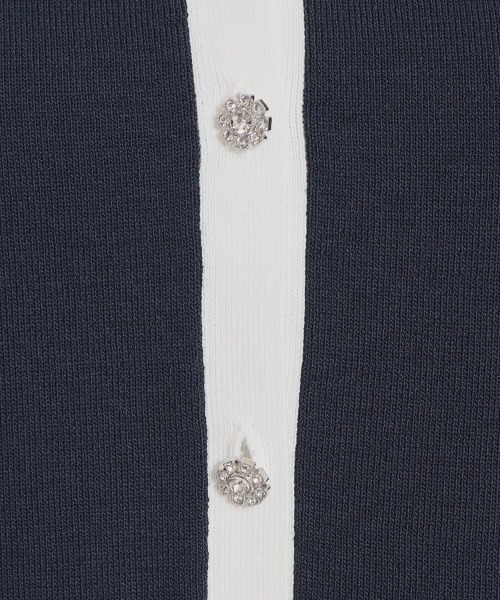 couture brooch(クチュールブローチ)の「【洗える・着映え】ビジューボタン 半袖カーディガン(カーディガン/ボレロ・レディース・ネイビー/ワインレッド/イエロー系その他/ホワイト系・42/38/36)」の6枚目の写真