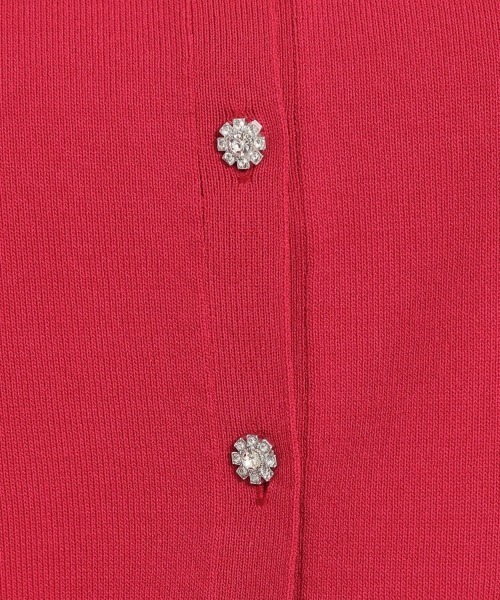 couture brooch(クチュールブローチ)の「【洗える・着映え】ビジューボタン 半袖カーディガン(カーディガン/ボレロ・レディース・ネイビー/ワインレッド/イエロー系その他/ホワイト系・42/38/36)」の5枚目の写真