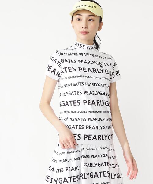 PEARLY GATES(パーリーゲイツ)の「【PEARLY GATES】ランダムロゴボーダー柄 スムース風ミニカノコ(Tシャツ/カットソー・レディース・ホワイト系その他・MEDIUM/LARGE/SMALL)」の15枚目の写真
