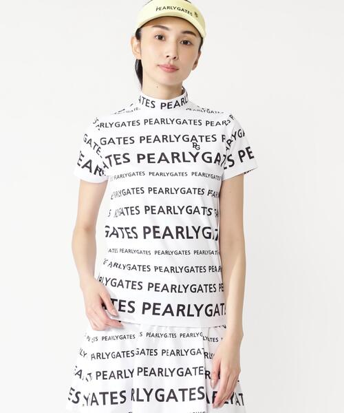 PEARLY GATES(パーリーゲイツ)の「【PEARLY GATES】ランダムロゴボーダー柄 スムース風ミニカノコ(Tシャツ/カットソー・レディース・ホワイト系その他・MEDIUM/LARGE/SMALL)」の16枚目の写真