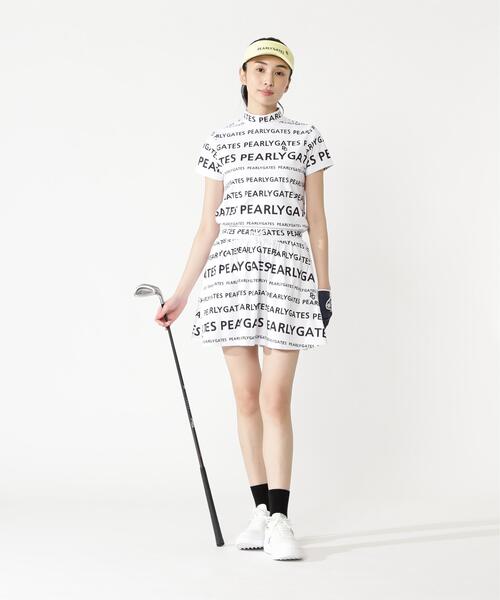 PEARLY GATES(パーリーゲイツ)の「【PEARLY GATES】ランダムロゴボーダー柄 スムース風ミニカノコ(Tシャツ/カットソー・レディース・ホワイト系その他・MEDIUM/LARGE/SMALL)」の14枚目の写真