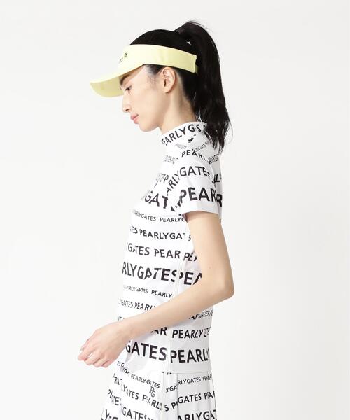 PEARLY GATES(パーリーゲイツ)の「【PEARLY GATES】ランダムロゴボーダー柄 スムース風ミニカノコ(Tシャツ/カットソー・レディース・ホワイト系その他・MEDIUM/LARGE/SMALL)」の10枚目の写真