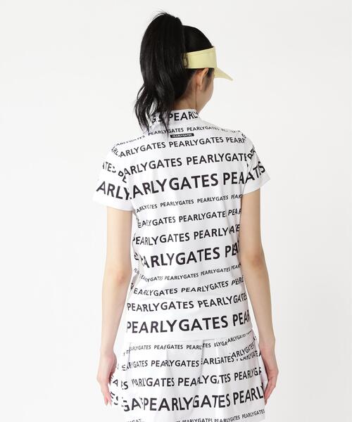 PEARLY GATES(パーリーゲイツ)の「【PEARLY GATES】ランダムロゴボーダー柄 スムース風ミニカノコ(Tシャツ/カットソー・レディース・ホワイト系その他・MEDIUM/LARGE/SMALL)」の11枚目の写真